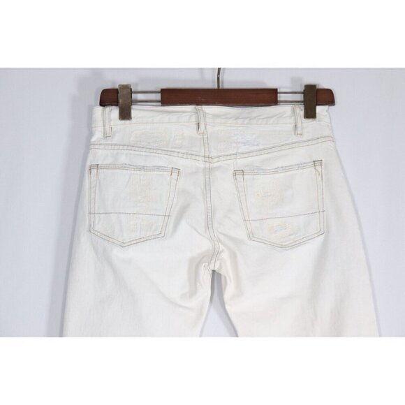 NSF Womens US 27 White Straight Slouch Boyfriend Jeans Distressed Straight Denim - Picture 5 of 7